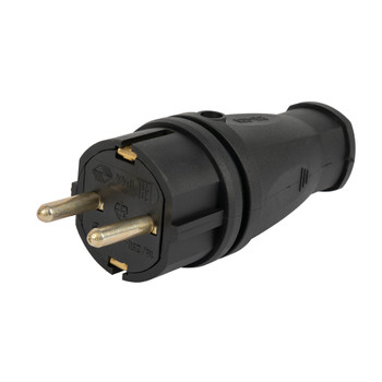 Вилка каучук прямая 16А 250В IP44
