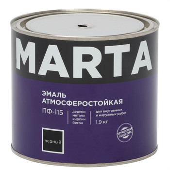 Эмаль ПФ-115 MARTA черная 1,9 кг