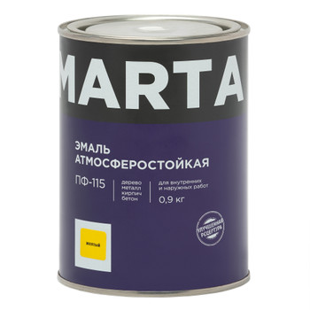 Эмаль ПФ-115 MARTA, желтая, 0,9 кг