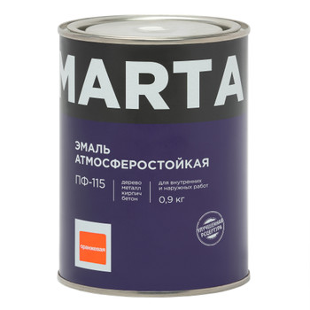 Изображение товара Эмаль ПФ-115 Марта оранжевая глянцевая 0,9 кг для внутренней и наружной окраски