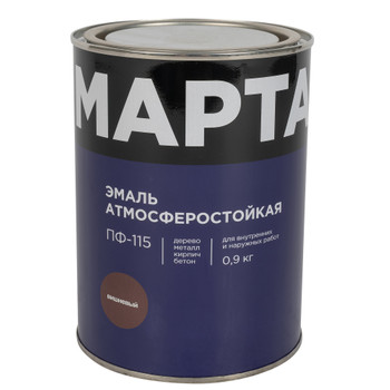 Изображение товара Эмаль ПФ-115 Марта вишневая глянцевая 0,9кг