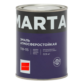 Эмаль ПФ-115 MARTA, красная, 0,9 кг