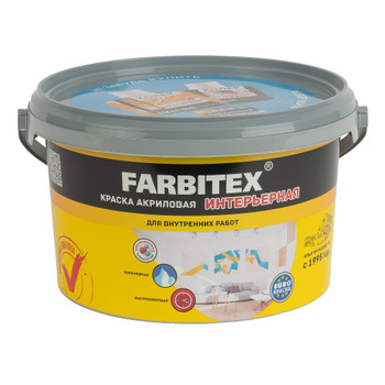 Краска интерьерная FARBITEX база А 3 кг