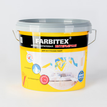Краска интерьерная FARBITEX база А 6 кг