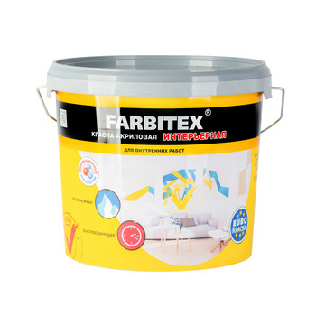 Краска интерьерная FARBITEX база А 6 кг