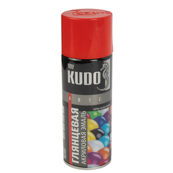 Изображение товара Эмаль аэрозольная акриловая Kudo алая RAL 3020 глянцевая 0,52л