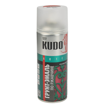 Изображение товара Грунт-эмаль по ржавчине аэрозольная Kudo красная RAL 3020 матовая 0,52л