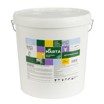 Краска для гостиных и спален MARTA ECO белая база А 28 кг