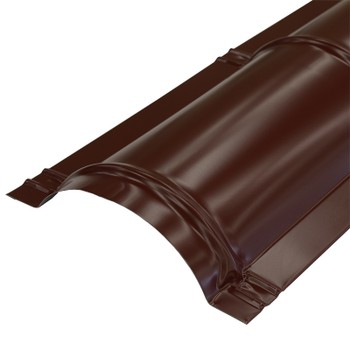 Планка конька круглого R 110х2000 0,45 мм коричневый шоколад