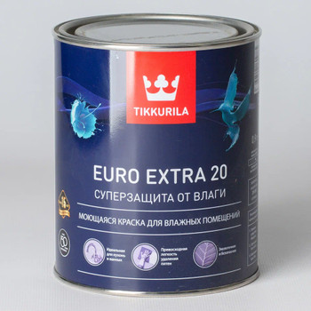 Краска для кухонь и ванных комнат Tikkurila Euro Extra 20 белая база A 0,9 л