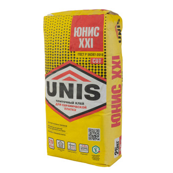 Клей для плитки Unis XXI C0, 25 кг