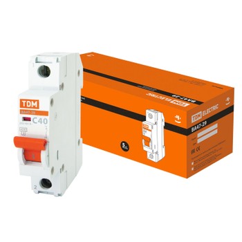 Изображение товара Автоматический однополюсный выключатель TDM 40А 4.5кА для защиты цепей