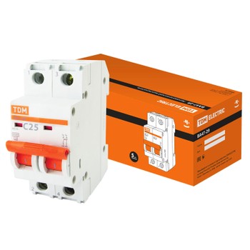 Изображение товара Выключатель автоматический двухполюсный C 25А 4.5кА TDM