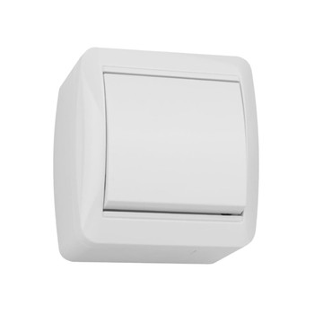 Изображение товара Выключатель одноклавишный накладной Селигер белый IP44 TDM