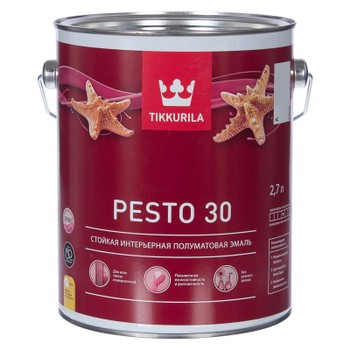 Эмаль без резкого запаха Tikkurila Pesto 30 база А 2,7 л