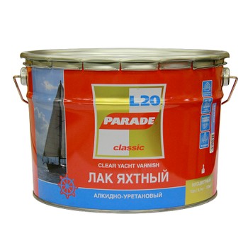 Лак яхтный алкидно-уретановый Parade L20, матовый, 10л