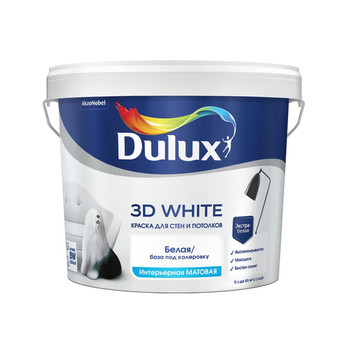 Краска для стен и потолков Dulux 3D White белая база BW 5 л