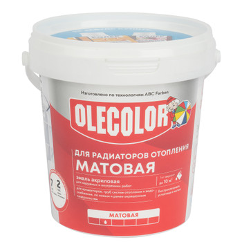 Эмаль акриловая Olecolor для радиаторов белая матовая 1кг