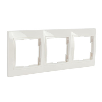 Изображение товара Рамка трехместная горизонтальная Кварта белая IEK