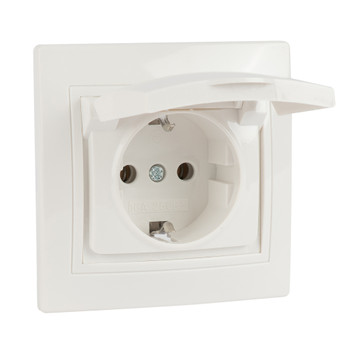 Изображение товара Розетка односторонняя с заземлением IEK Кварта IP20 встроенная