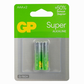 Батарейка алкалиновая GP Super Alkaline 24А ААA - 2 шт на блистере