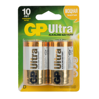 Изображение товара Батарейки GP Ultra Alkaline LR-20 D 2 шт - надежный источник питания