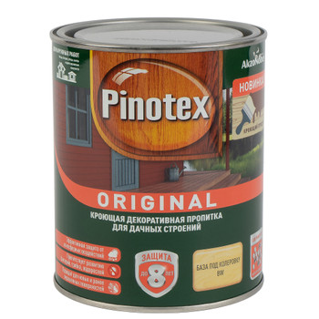 Декоративно-защитное средство для дерева Pinotex Original белое полуматовое 0,9л