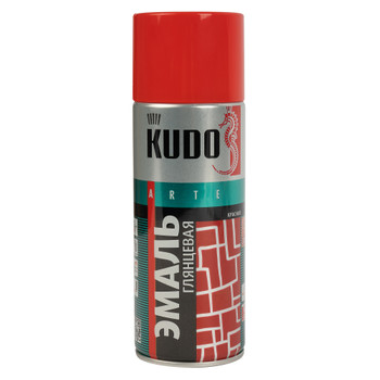Эмаль аэрозольная Kudo красная (RAL 3020) глянцевая 0,52л