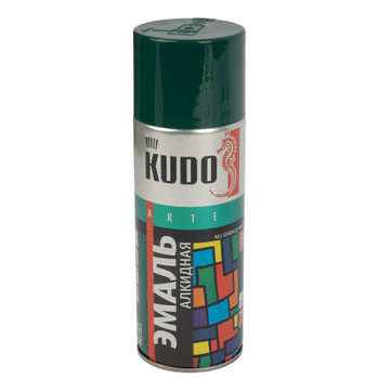 Эмаль аэрозольная Kudo темно-зеленая (RAL 6016) глянцевая 0,52л