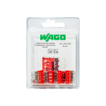 Клемма соединительная WAGO 2273-244 4-х проводная 0,5-2,5мм² 24 А с пастой