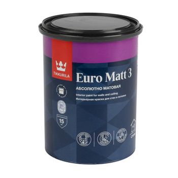 Краска для гостиных и спален Tikkurila Euro Matt 3 матовая 0,9 л