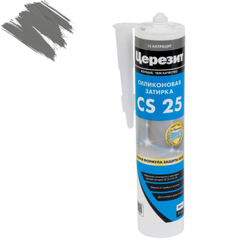 Изображение товара Затирка Церезит CS25 эластичная силиконовая для швов 280мл антрацит