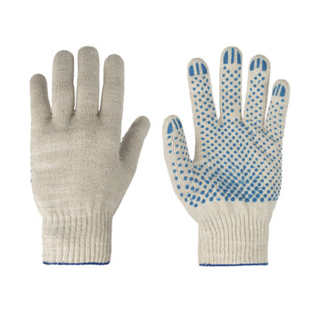 Перчатки х/б с ПВХ 5 нитей 10 класс белые