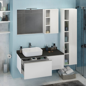 Зеркало шкаф Comforty Милан 120 белый глянцевый