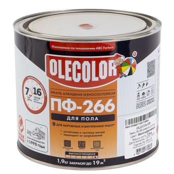 Эмаль ПФ-266 для пола Olecolor желто-коричневая глянцевая 1,9кг