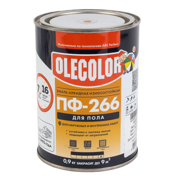 Эмаль ПФ-266 для пола Olecolor золотистая глянцевая 0,9кг