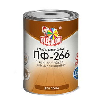 Эмаль ПФ-266 Olecolor для пола красно-коричневый 0,9 кг