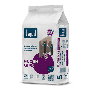 Изображение товара Гипсовая универсальная шпаклевка Bergauf Fugen Gips 5 кг для внутренних работ