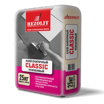 Клей для плитки Rezolit Classic усиленный C1, 25 кг