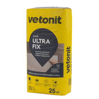 Изображение товара Клей Vetonit Ultra Fix C2T S1 25кг для плитки, керамогранита и камня