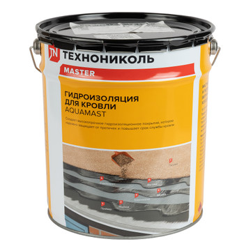 Изображение товара Битумно-резиновая мастика AquaMast Кровля 18 кг для кровельных работ