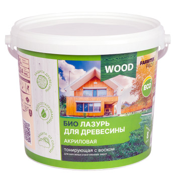 Состав акриловый защитно-красящий Лазурь FARBITEX PROFI WOOD бесцветный 5 л