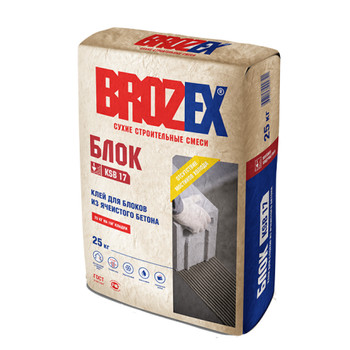 Клей для ячеистых блоков Brozex KSB 17, 25 кг