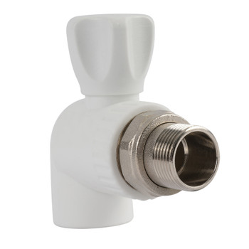 Изображение товара Кран шаровый полипропиленовый угловой RTP 25х3/4 для радиаторов