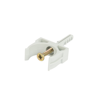 Держатель для труб клипса d25 мм+дюбель с винтом ДКС 51325R5