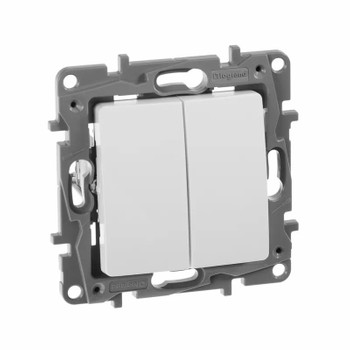Механизм выключателя двухклавишный Etika белый IP20 Legrand
