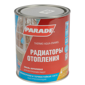 Эмаль для радиаторов и батарей Parade A4 до +120°С белая полуматовая 0,9 л