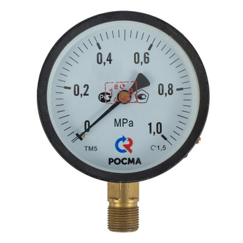 Манометр радиальный 10 бар (кгс/см2), d=100мм, М20х1.5, ТМ-510Р, РОСМА
