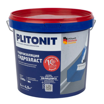 Гидроизоляция эластичная полимерная Plitonit ГидроЭласт 4 кг