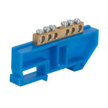 Изображение товара Шина нулевая 6 отверстий изолятор на DIN-рейку синий 45 мм EKF Изображение товара Шина нулевая 6 отверстий изолятор на DIN-рейку синий 45 мм EKF